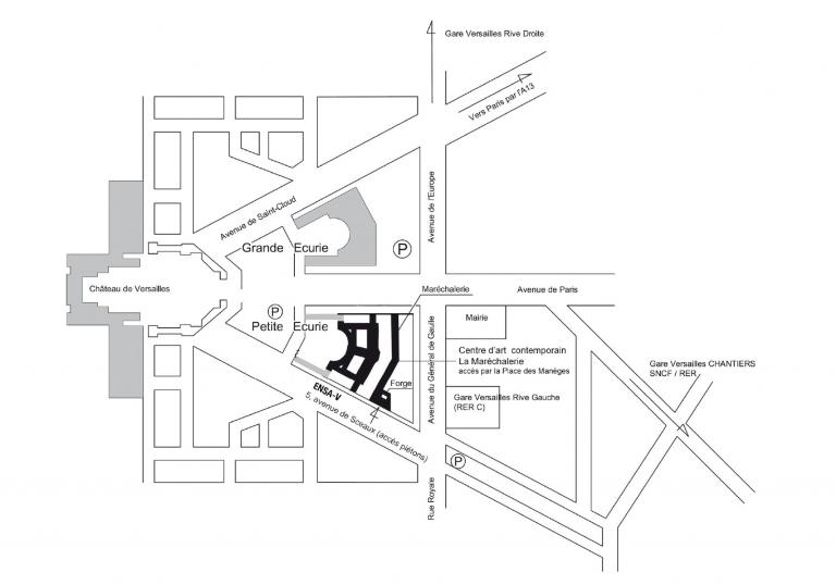 Plan d'accès à l'ÉNSA Versailles